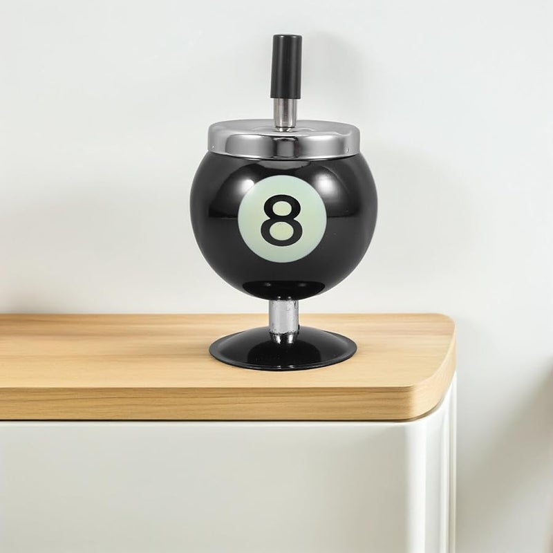 منفضة سيجار معدنية سوداء بغطاء لمكتب الطاولة البلياردو صينية التدخين الداخلية - Image 5